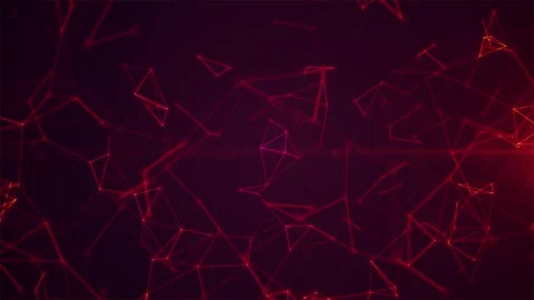 Red digital plexus network background, abstract connected dots and lines moti Stock-Footage 347305373