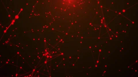 Red digital plexus network background, abstract tech connection motion Stock Footage 347305400