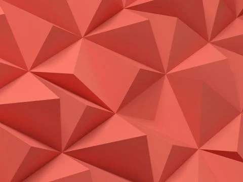 Red digital polygonal pattern. Abstract 3 d Stock Illustration