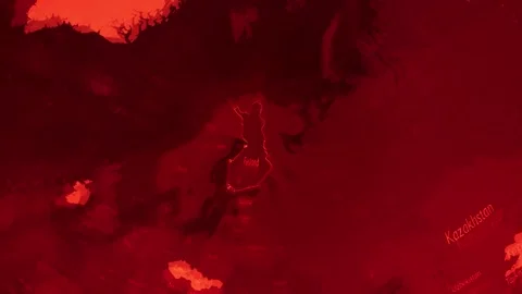 Red Digital Stylised World Map Country Zoom Finland Stock Footage 279006728