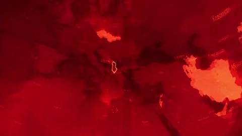 Red Digital Stylised World Map Country Zoom Albania Stock Footage 279007044