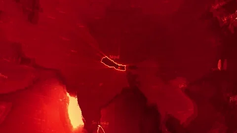 Red Digital Stylised World Map Country Zoom Nepal Stock Footage 279008527