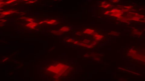 Red digital technology grid background loop futuristic data stream motion Stock Footage 347770224