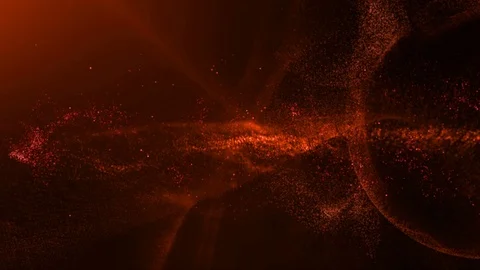 Red digital wave particle flow digital background Stock Footage 81827853