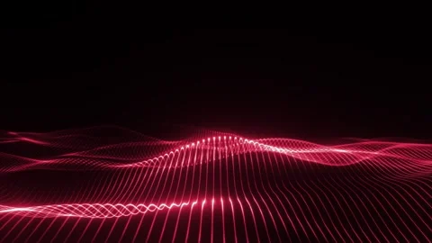 Red Digital Waves Stock Footage 313763048