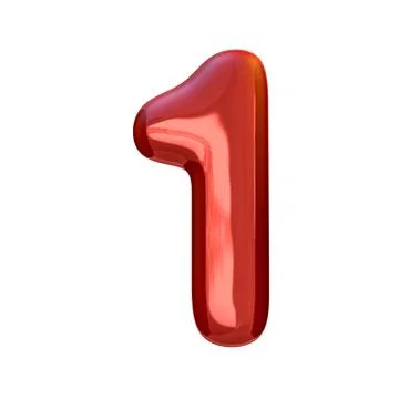 Red digits made of inflatable balloons isolated on transparent b Stock Illustration