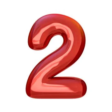 Red digits made of inflatable balloons isolated on transparent b Stock Illustration