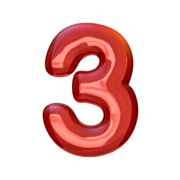 Red digits made of inflatable balloons isolated on transparent b Stock Illustration