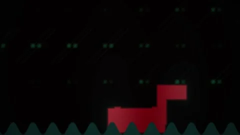 Red dinosaur in dark night sky. Stock Footage 337517519