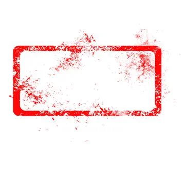 Red dirty blank rectangular with copy space isolated on white background Stock Illustration