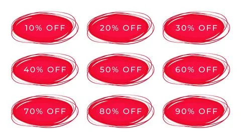 Red discount banners set Illustrazione stock