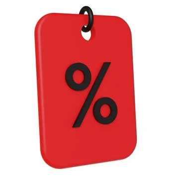 Red Discount Coupon. 3D rendering. Isolated on white background Stock Illustration