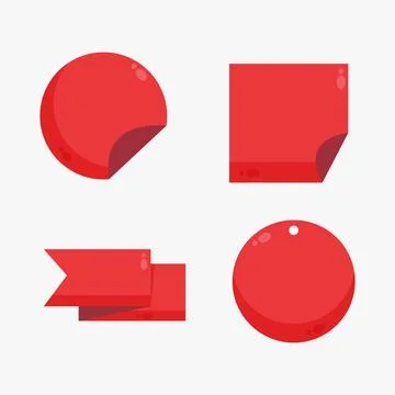 Red discount sticker set Stock Illustration