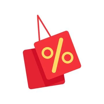 Red discount tag flat illustration イラスト素材