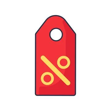 Red discount tag flat illustration 库存插图