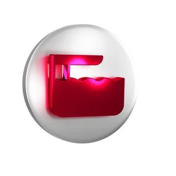 Red Diving board or springboard icon isolated on transparent background. Si.. Stockillustratie