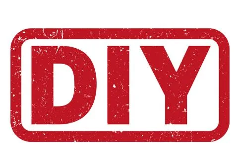 Red DIY do it yourself rubber stamp print イラスト素材