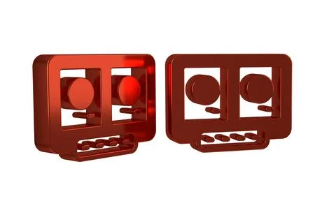 Red DJ remote for playing and mixing music icon isolated on transparent bac.. Ilustração Stock