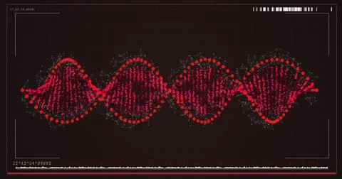 Red dna pattern on screen Stock Illustration