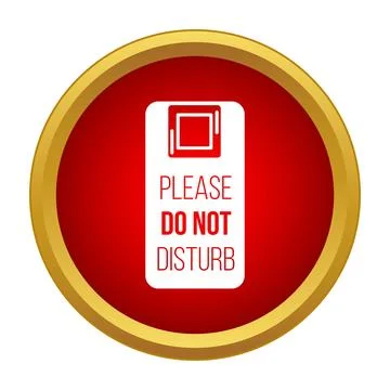 Red do not disturb hotel door hanger sign Stock Illustration