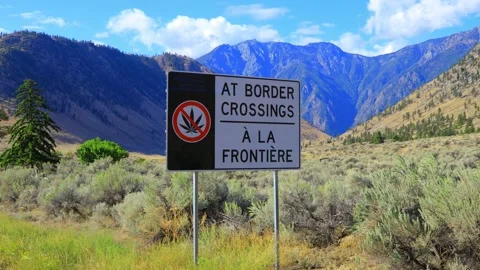 Red Do Not Warning Road Sign Canada Marijuana Video stock 165077786