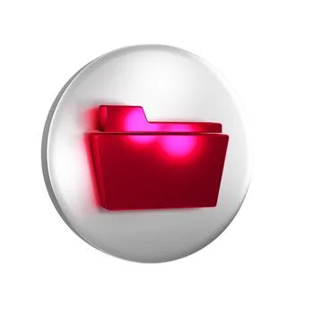 Red Document folder icon isolated on transparent background. Accounting bin.. Stock Illustration