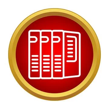 Red document folders icon representing data organization Stock Illustration