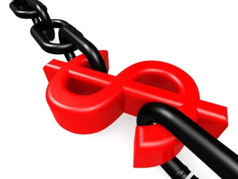 Red dollar and chain Stock Illustration