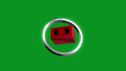 Red dollar bill icon rotating inside metallic silver ring on green screen b.. Stock Footage 346499228
