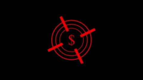 Red Dollar Target Sign Animation Stock Footage 343630656