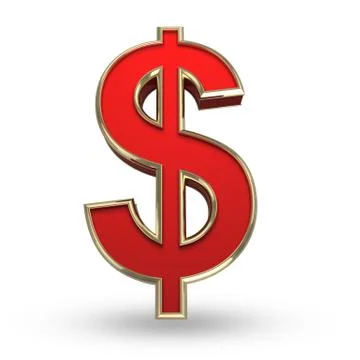 Red dollar on white Stock Illustration