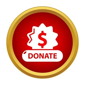 Red donate button icon dollar symbol Stock Illustration