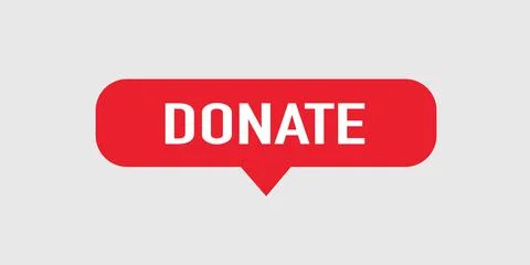 Red Donate web button isolated on white. Stock Illustration