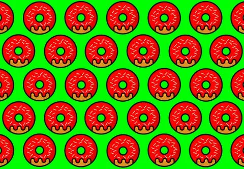 Red Donut green Stock Illustration