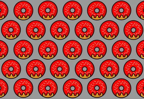 Red Donut grey Stock Illustration
