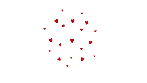 Red doodle heart exploding into little hearts. Loopable hand drawn animation Stock Footage 277462920