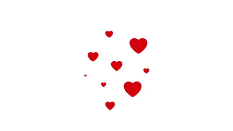 Red doodle hearts cluster, hand drawn loopable animation on a white background Stock Footage 276435309