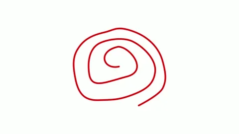 Red doodle spiral drawing  animation illustration simple Stock Footage 313920239