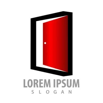 Red door frame concept design. Symbol graphic template element vector イラスト素材