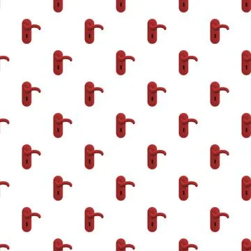 Red door handles creating seamless pattern design Illustration