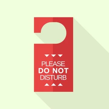 Red door tag icon, flat style Stock Illustration