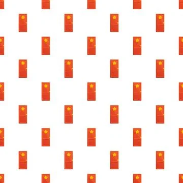 Red doors with stars seamless pattern background Stock Illustration