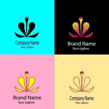 Red Dot Bloom logo Stock Illustration