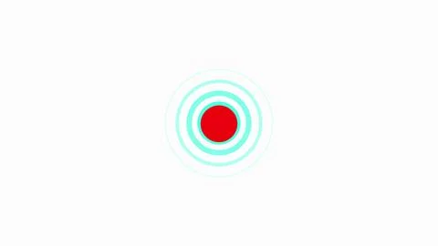 Red dot with concentric cyan rings イラスト素材