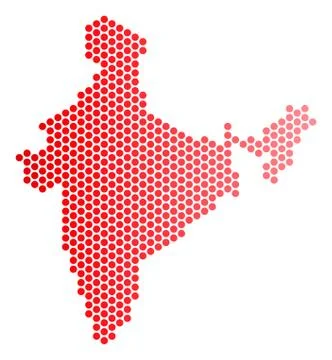 Red Dot India Map Illustrazione stock