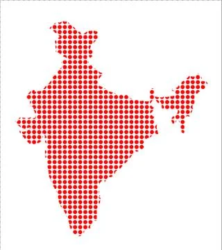 Red Dot Map of India Illustrazione stock