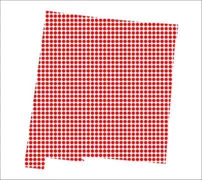 Red Dot Map of New Mexico Stock Illustration