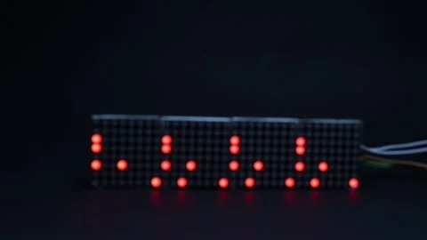 Red dot matrix display with defocused background that shows the pattern 動画素材 327978539