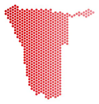 Red Dot Namibia Map Illustrazione stock
