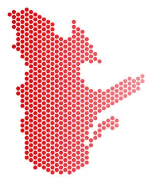 Red Dot Quebec Province Map Stock Illustration